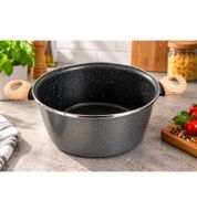 24 cm Vitrinor Emaille Kochtopf ohne Glasdeckel Fleisch-Topf mit Antihaftbeschichtung Made in Spain **B-Ware – geprüft** Grau