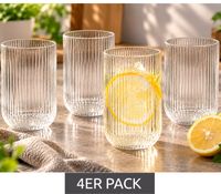 4 Stück DR Home Division Trinkglas 4 x 260 ml für alle Getränke geeignet **B-Ware – geprüft** in Weiß