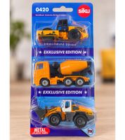 3 Stück siku Baustellenfahrzeuge Spielzeug-Fahrzeuge mit 3 verschiedenen Baustellenfahrzeugen Modellfahrzeuge **B-Ware – geprüft** Gelb