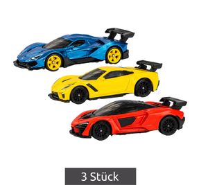 3 Stück siku Spielzeugauto-Set mit 3 verschiedenen Sportwagen Modellfahrzeuge Spielzeug-Fahrzeuge **B-Ware – geprüft** Blau/Gelb/Orange