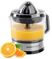 GOURMETmaxx Elektrische Zitruspresse mit 700 ml Saftbehälter – Saftpresse mit 2 Pressaufsätzen & 2-Wege-Rotation für Früchte **B-Ware – geprüft** Saftpresse Schwarz/Silber