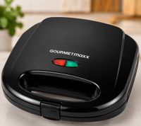 GOURMETmaxx Sandwichtoaster mit Antihaftbeschichtung für 4 Toasts Sandwich-Maker **B-Ware – geprüft** Schwarz