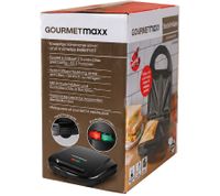 GOURMETmaxx Sandwichtoaster mit Antihaftbeschichtung für 4 Toasts Sandwich-Maker **B-Ware – geprüft** Schwarz