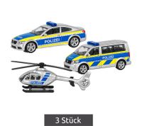3 Stück siku Spielzeugauto-Set mit 3 verschiedenen Polizeifahrzeugen Modellfahrzeuge Spielzeug-Fahrzeuge **B-Ware – geprüft** Grau/Blau