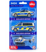3 Stück siku Spielzeugauto-Set mit 3 verschiedenen Polizeifahrzeugen Modellfahrzeuge Spielzeug-Fahrzeuge **B-Ware – geprüft** Grau/Blau