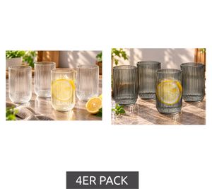 4 Stück DR Home Division Trinkglas 4 x 260 ml für alle Getränke geeignet **B-Ware – geprüft** in Weiß oder Schwarz