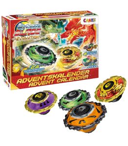 CRAZE BLADE Spielzeug-Adventskalender für Kinder – Weihnachtskalender mit 4x Kampfkreiseln, Battle Arena & 2x Launcher – 24 Türchen **B-Ware – geprüft** 240171 Mehrfarbig