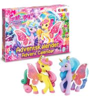 CRAZE Galupy Rainbow Unicorn Adventskalender für Kinder – 24 Tage voller Überraschungen mit 2 Einhorn-Figuren, Karaoke-Spielset & über 30 Accessoires **B-Ware geprüft** in Pink/Bunt