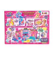 CRAZE Galupy Rainbow Unicorn Adventskalender für Kinder – 24 Tage voller Überraschungen mit 2 Einhorn-Figuren, Karaoke-Spielset & über 30 Accessoires **B-Ware geprüft** in Pink/Bunt