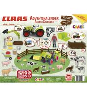 CRAZE CLAAS Adventskalender mit 24 tollen Überraschungen rund um das Thema Bauernhof mit exklusiven 3D-Figuren und Zubehör Landwirtschafts-Adventskalender **B-Ware – geprüft** Bunt