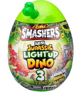 ZURU SMASHERS Jurassic Light Up Dino Ei Mini Serie 1 – Überraschungsei mit leuchtender Dinosaurier-Spielfigur **B-Ware – geprüft** Mehrfarbig