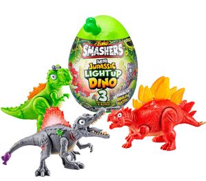 ZURU SMASHERS Jurassic Light Up Dino Egg Mini Series 1 – Surprise egg with a light-up dinosaur figure **B-stock – inspected** Multicolored
