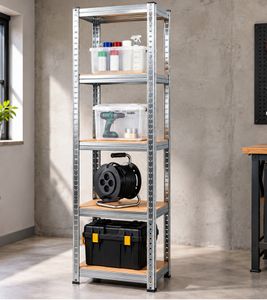 Heavy-duty shelving unit with 5 shelves, up to 90 kg capacity per shelf, metal shelving unit 180x40x40 cm **B-stock – inspected** Silver