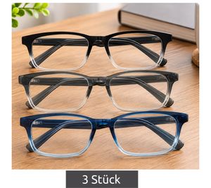 Set of 3 ready-to-wear reading glasses, +3.50 diopters – **B-stock (inspected)** – Black/Blue/Gray