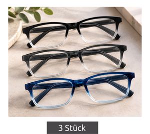 Set of 3 ready-to-wear reading glasses, +2.50 diopters – **B-stock (inspected)** – Black/Blue/Gray