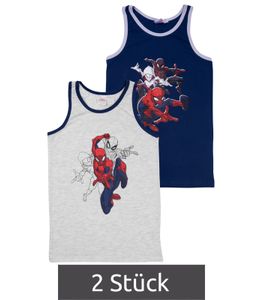 Pack de 2 camisetas interiores de algodón MARVEL SPIDER-MAN para niños, tipo tirantes, con diferentes diseños, multicolor
