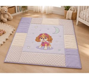 Herding Paw Patrol Tapis d’Éveil 115 × 115cm Couverture de Jeu Matelassée pour Bébés & Tout-Petits en 100% Polyester Multicolore