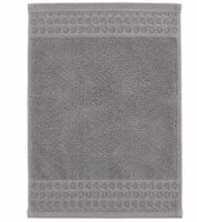 Lot de 4 serviettes en pur coton, texture éponge, env. 50 x 100 cm, gris