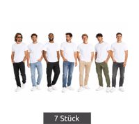 Lot de 7 T-shirts pour homme FRUIT OF THE LOOM en pur coton, col rond, manches courtes, blanc