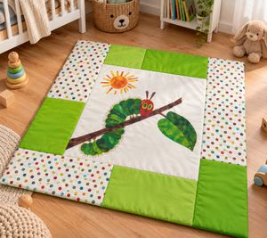 La Chenille qui fait des trous Tapis d’Éveil 115 × 115cm Couverture de Jeu Matelassée pour Bébés & Tout-Petits en 100% Polyester par Herding Eric Carle Multicolore