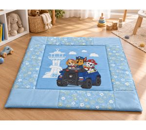 Herding Paw Patrol Tapis d’Éveil 115 × 115cm Couverture de Jeu Matelassée pour Bébés & Tout-Petits en 100% Polyester Multicolore