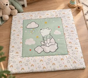 Disney Winnie the Pooh Tapis d’Éveil 115 × 115cm Couverture de Jeu Matelassée avec Nuages pour Bébés & Tout-Petits en 100% Polyester par Herding Multicolore