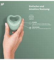 Set erótico de 2 piezas Satisfyer Perfect Pair 3: vibrador y anillo para el pene con 12 programas de vibración; incluye lubricante a base de agua «Gentle Warming» (150 ml). Color: transparente/verde.
