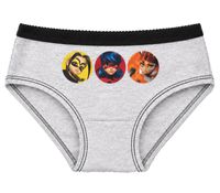 Pack de 3 braguitas de algodón para niñas de Miraculous Ladybug – Ropa interior cómoda con 3 diseños diferentes – Multicolor