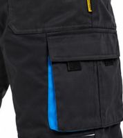 Men’s Softshell Work Trousers with Practical Pockets and Reinforced Knees – Durable Work Trousers in Black/Blue