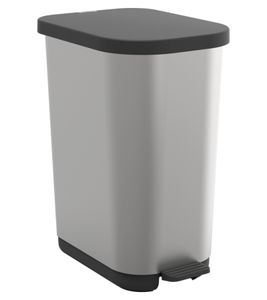 35L Rotho RIBO Treteimer für 25–40L Müllbeutel mit Fußpedal, Soft-Close & verstellbarem Beutelhalter **B-Ware – geprüft** Hellgrau