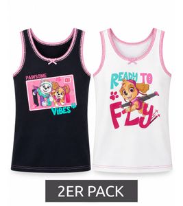 Pack de 2 Camisetas Interiores Paw Patrol para Niñas de Algodón sin Mangas con Diferentes Diseños Multicolor