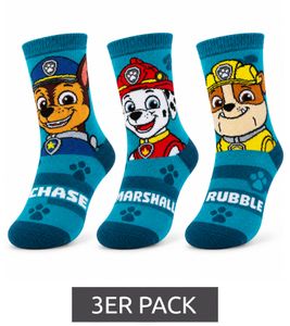 3 Pares de Calcetines Infantiles Paw Patrol de Algodón – Calcetines Cómodos para Niños con Chase, Marshall y Rubble en 3 Diseños Diferentes – Multicolor