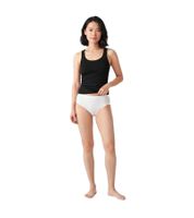 3er Pack Damen Slips – Bequeme Baumwoll-Unterhosen mit elastischem Bund und klassischer Passform 7661900 Schwarz, Grau & Weiß