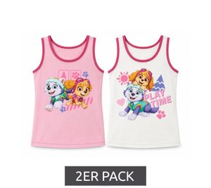 Pack de 2 Camisetas Interiores Paw Patrol para Niñas de Algodón sin Mangas con Diferentes Diseños Multicolor