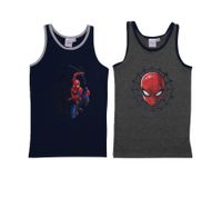 2-Pack MARVEL SPIDER-MAN Kids' Undershirts – Cotton Tank Tops with Assorted Designs, Multicolored