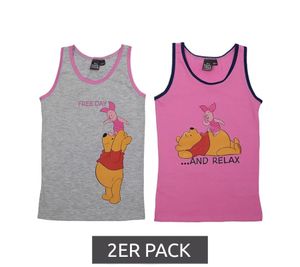2-Pack Disney Winnie the Pooh Kids' Cotton Undershirts – Sleeveless Tank Tops with Different Designs – Multicoloured