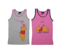 2-Pack Disney Winnie the Pooh Kids' Cotton Undershirts – Sleeveless Tank Tops with Different Designs – Multicoloured