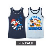 2-Pack Paw Patrol Kids' Undershirts for Boys Cotton Tank Tops with Different Designs Multicoloured
