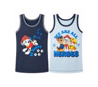 2-Pack Paw Patrol Kids' Undershirts for Boys Cotton Tank Tops with Different Designs Multicoloured