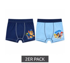 Nickelodeon PAW Patrol Cotton Boxer Shorts for Kids (2-Pack) – Comfortable Underwear with 2 Different Designs – Blue