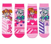 4-Pair Pack of Paw Patrol Cotton Socks for Kids – Comfortable Socks for Girls with 4 Different Designs – Multicolored