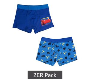 2-Pack Disney PIXAR Cars Kids' Cotton Boxer Shorts – Comfortable Underwear with 2 Different Designs – Blue