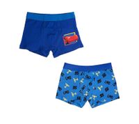2-Pack Disney PIXAR Cars Kids' Cotton Boxer Shorts – Comfortable Underwear with 2 Different Designs – Blue