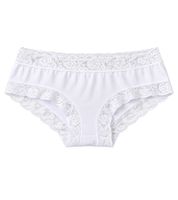 2er Pack Damen Pantys mit eleganter Spitze – Bequeme Baumwoll Slips mit elastischem Bund und floralen Spitzendetails 7661900 Schwarz und Weiß