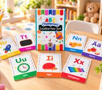 Trendhaus ABC Champions Lernspielkarten-Set mit 30 Karten - Lesekarten von A - Z inklusive Umlaute für Kinder **B-Ware – geprüft** in Bunt