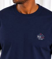 Men’s Short-Sleeve Pajama Set in 100% Cotton – Comfortable Shorty-Style Pajamas (Dark Blue/Red-and-White Checkered)