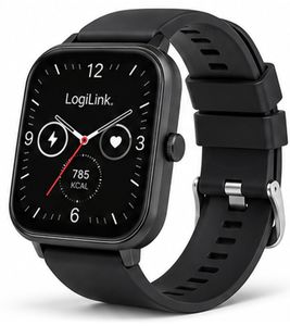 LogiLink Watch Edge Smartwatch mit 1,83 Zoll HD-Touchdisplay, Bluetooth 5.2 & Fitnessfunktionen **B-Ware – geprüft** Schwarz