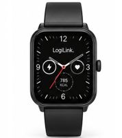 LogiLink Watch Edge Smartwatch mit 1,83 Zoll HD-Touchdisplay, Bluetooth 5.2 & Fitnessfunktionen **B-Ware – geprüft** Schwarz