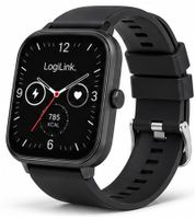 LogiLink Watch Edge Smartwatch mit 1,83 Zoll HD-Touchdisplay, Bluetooth 5.2 & Fitnessfunktionen **B-Ware – geprüft** Schwarz