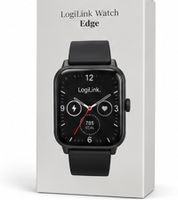 LogiLink Watch Edge Smartwatch mit 1,83 Zoll HD-Touchdisplay, Bluetooth 5.2 & Fitnessfunktionen **B-Ware – geprüft** Schwarz